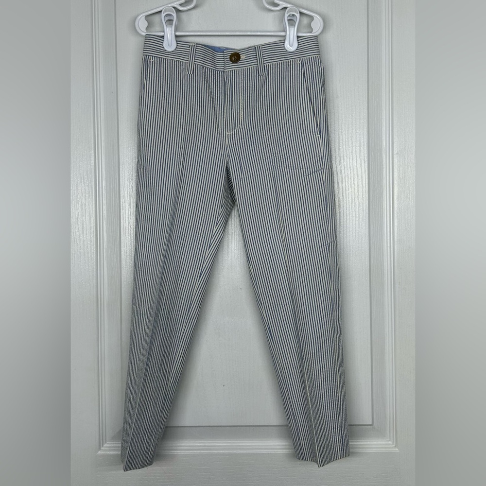 Crewcuts NWT Seersucker Thompson Boys Dress Formal Pants sz 5 Striped Adj Waist
